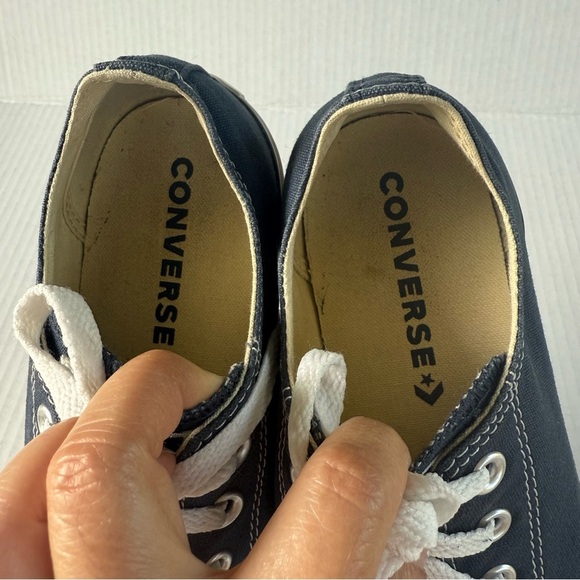 Converse Navy Canvas Sneakers with White Accents Size M8 W10 - Picture 6 of 12